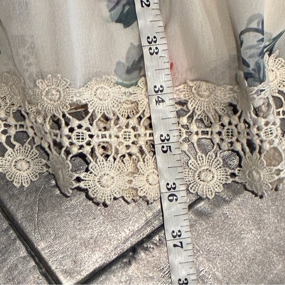 Anthropologie Ranna Gill Kalila Floral Pleated Lace Mini Dress - Size Medium - Picture 14 of 16